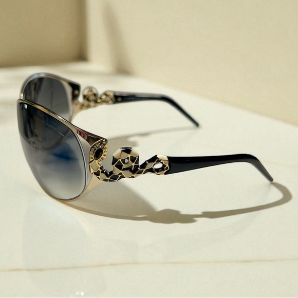 Roberto Cavalli Tene Chic Black and Gold Snake Detail Sunglasses - Picture 3 of 9